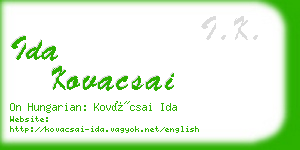 ida kovacsai business card